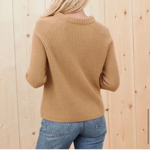 Jenni Kayne Cashmere Sweater Womens XL Beige Fisherman Knit Pullover - Picture 2 of 13